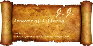 Janovszky Julianna névjegykártya